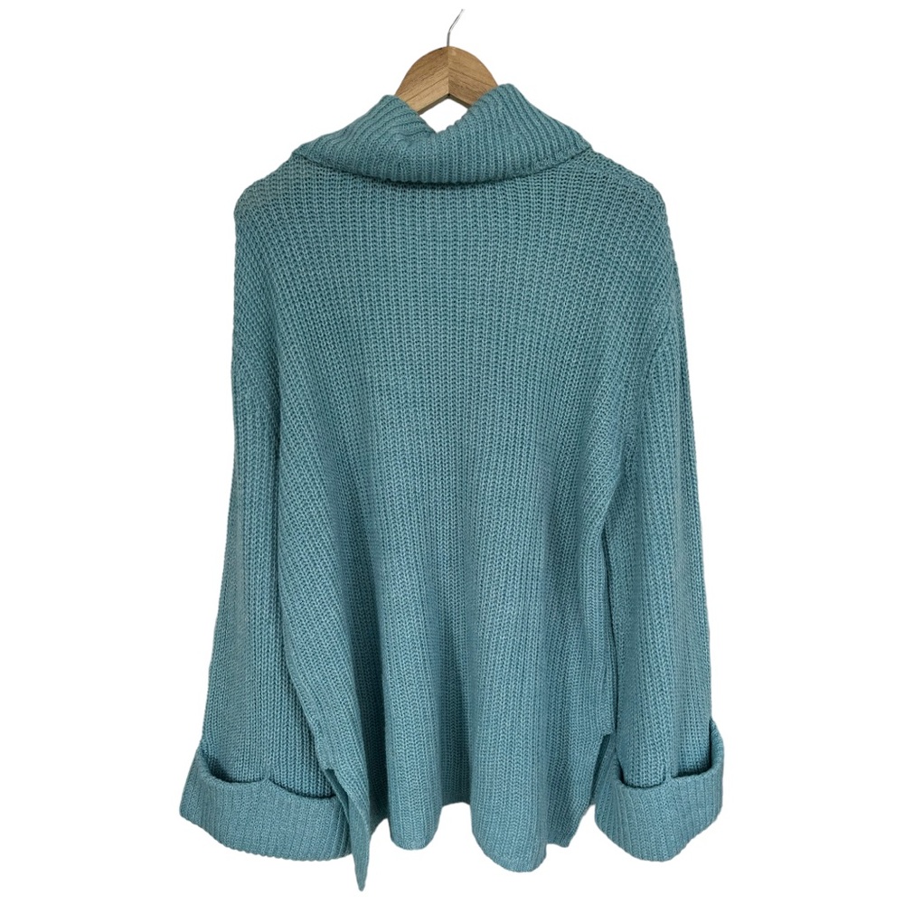 Lane Bryant Cowl Neck Sweater Loose Cuffed Sleeves Blue Size 18/20 - Picture 6 of 12